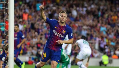 Deulofeu festeja su gol ante el Chapecoense. 