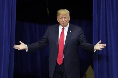 El presidente Donald Trump, en un mitin electoral en Indiana.