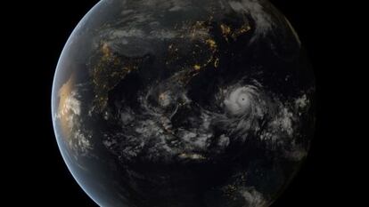 Imágenes de la Tierra desde un satélite.