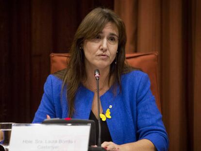 La consejera de Cultura, Laura Borràs, durante su comparecencia en la comisión de cultura.