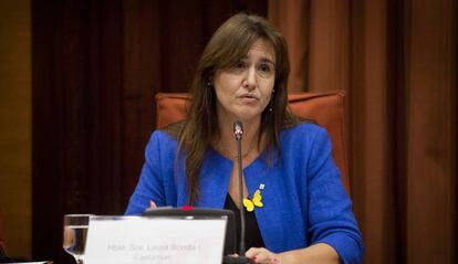 La consejera de Cultura, Laura Borràs, durante su comparecencia en la comisión de cultura.