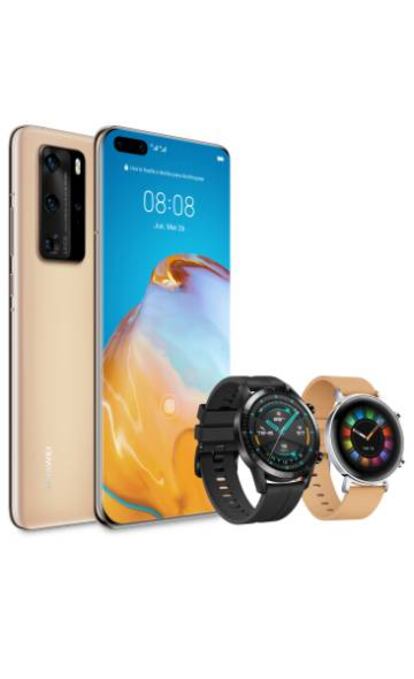 HUAWEI P40 Pro y HUAWEI Watch GT2.