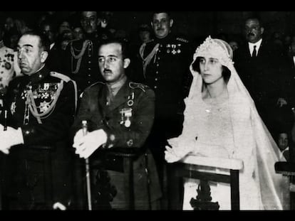 Matrimonio de Francisco Franco y Carmen Polo en 22 de octubre de 1923. Fotograma del documental de Netflix 'La dura verdad sobre la dictadura de Franco'.
