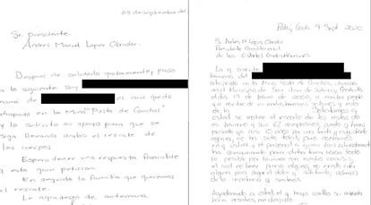 Cartas de familiares el presidente López Obrador.