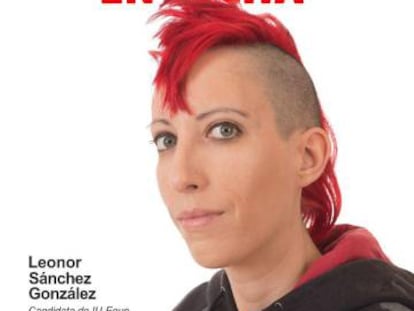 Cartel electoral de Leonor Sánchez, candidata de IU Equo al Ayuntamiento de Ávila.