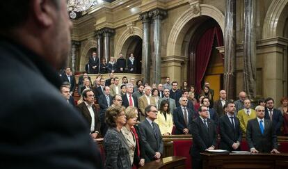 Una panorámica, ayer, del hemiciclo. Al fondo, en la tribuna de invitados, varios de los senadores que fueron designados.