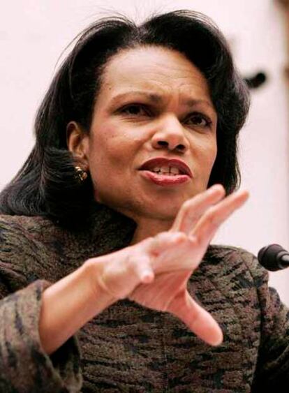 La secretaria de Estado de EE UU, Condoleezza Rice, el pasado jueves.