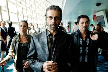 Jordi Mollà (c) playing a drug lord in ‘Colombiana.’
