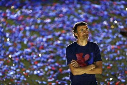 Luis Enrique durante la celebraci&oacute;n del domingo.