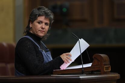 La diputada de Sumar Gala Pin interviene durante la sesión plenaria del Congreso de los Diputados del martes.