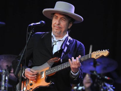 Bob Dylan, em julho de 2012 em festival na Fran&ccedil;a.