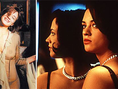 En la imagen de la  izquierda, un retrato de la actriz italiana. En la de la derecha, Asia Argento en una escena de la película <i>B. Monkey</i>, dirigida por Michael Redford.