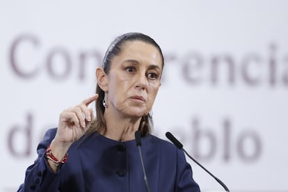 Claudia Sheinbaum en el Palacio Nacional, en Ciudad de México, el 4 de agosto 2025.