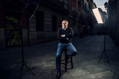 Michael Robinson, en la calle de Cervantes.