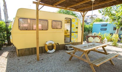 Caravana vintage del càmping Miramar.