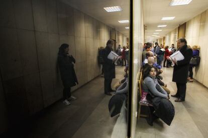 Espera en los juzgados de Plaza de Castilla.