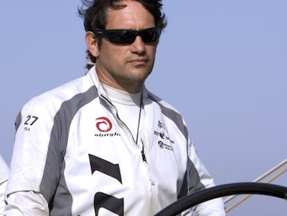 Joan Vila, cuando navegaba en el Alinghi en 2007.