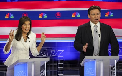 Nikki Haley y Ron DeSantis