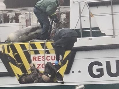 La Guardia Civil investiga el hallazgo de un cadáver  en el puerto de Barcelona