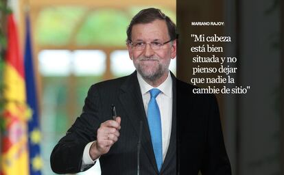 El presidente del Gobierno, Mariano Rajoy, este lunes, día en el que ha firmado la disolución de las cámaras y ha convocado oficialmente elecciones generales.