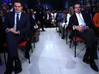 Albert Rivera, l&iacute;der de Ciudadanos, y Jos&eacute; Mar&iacute;a Aznar.