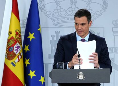 Rueda de prensa del Presidente del Gobierno, Pedro Sanchez, posterior al Consejo de Ministros.