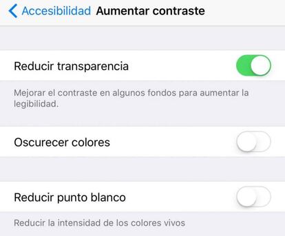 Reducir punto blanco iOS