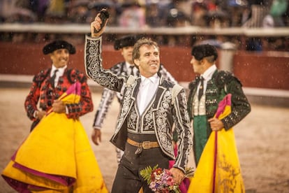 Hermoso de Mendoza, el pasado 2 de junio, en la plaza madrileña.