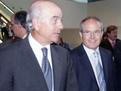 Francisco González (izquierda) y José Montilla, en Baracaldo.