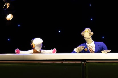 Marionetas de 31 Minutos durante un espectáculo en marzo de 2022 en Ciudad de México.