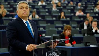 Orbán, primer ministro húngaro, comparece en el Parlamento Europeo.