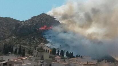 Las llamas descienden hacia localidad de Pedreguer 