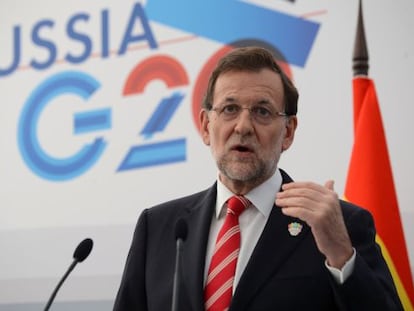 El presidente español, Mariano Rajoy, en la cumbre del G20 en San Petersburgo el viernes.