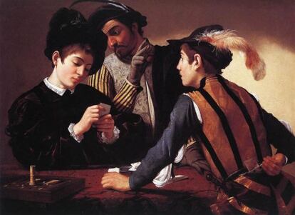 El cuadro 'Los tahúres', de Caravaggio.