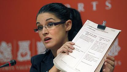 La diputada de Compromís Mireia Mollà, en las Cortes Valencianas.