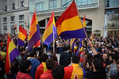 Manifestaci&oacute;n a favor del refer&eacute;ndum en Coru&ntilde;a. 