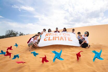 Acampamento de Liderança Climática do Vietnã 2018, realizado em um parque eólico, onde foram treinados 30 jovens lideranças de todo o país