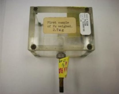 Caja en la que se encontró el primer plutonio artificial de la historia.