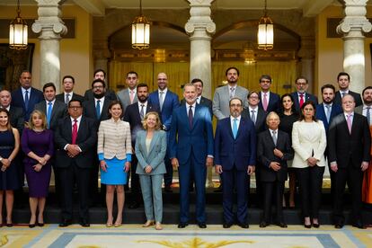 Foto de familia durante la audiencia real a los ministros de Economía y Finanzas de América Latina y el Caribe