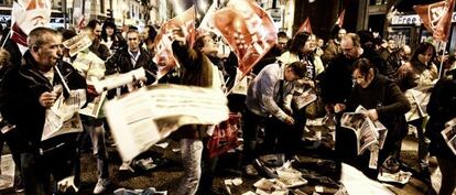 Manifestación en la Puerta del Sol previa al inicio de la huelga.