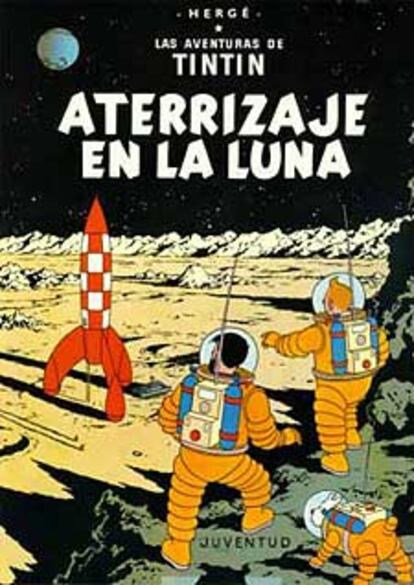 Portada de la llegada de Tintn a la Luna.