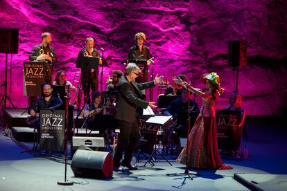 Un momento del homenaje a Xavier Cugat en el Grec.