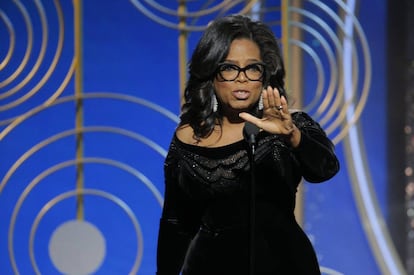 En su discurso por el premio Cecil B. DeMille en la gala de los Globos de Oro, Winfrey se puso al frente de la manifestación contra el patriarcado.