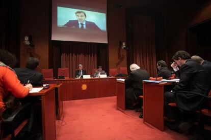 Ferran Soriano, en la seva compareixen&ccedil;a per videoconfer&egrave;ncia.