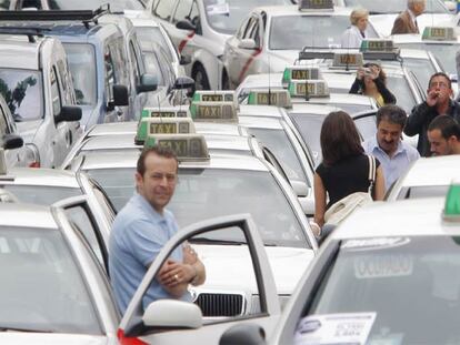 El centro de Madrid se queda sin taxis