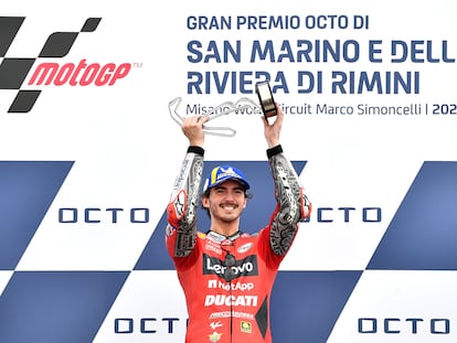 Pecco Bagnaia, ganador del GP de San Marino, en el circuito de Misano Marco Simoncelli.
