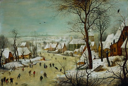 'Paisaje nevado con patinadores y trampa para pajaros' (1601), de Pieter Brueghel el Joven.