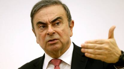 Carlos Ghosn durante una rueda de prensa en Beirut