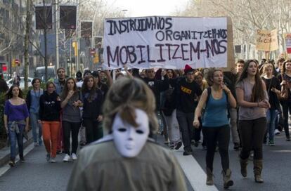 Protestas por la educación pública en Barcelona