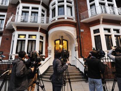 Reporters have been camped outside the Ecuadorian Embassy in London since Tuesday night.